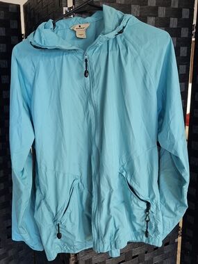 Woolrich Light Blue Hooded Windbreaker Jacket